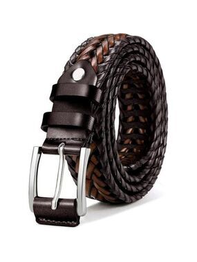 BULLIANT Mens Leather Braided Belt Casual Fit for Jeans Golf Gift Boxed